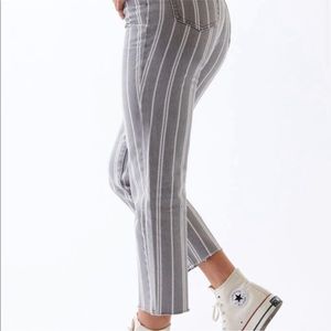 PacSun Grey Stripe High Waisted Straight Leg Jean Size 27